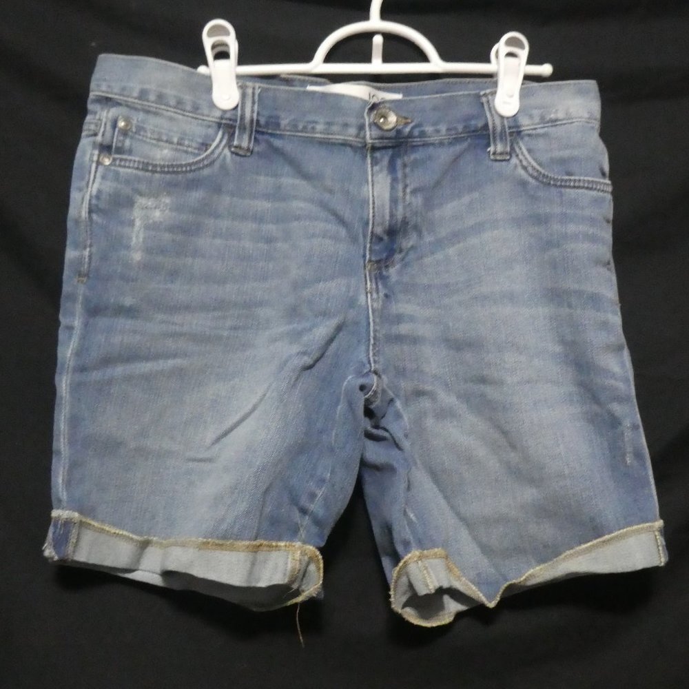 JOE FRESH | Size 6 | Distressed Faded Blue Denim / Jean Shorts | Rolled Bottoms